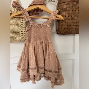 Noralee Birdie Charming Apricot Polka Dot Dress